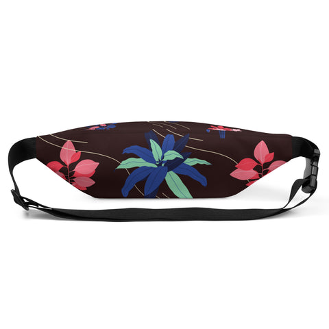 Burgundy Flower Fanny Pack