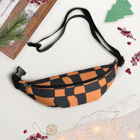 Orange Checkered Fanny Pack