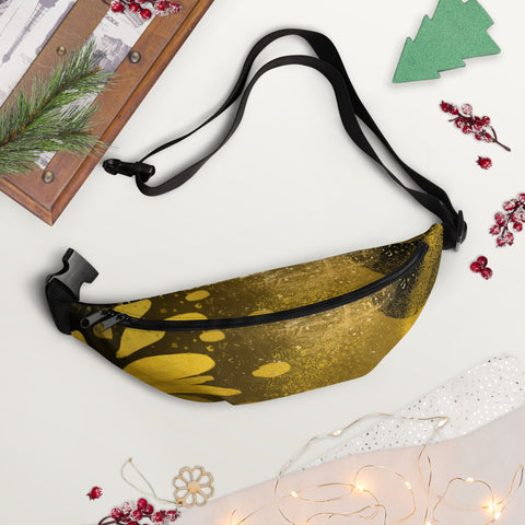 Gold Flower Fanny Pack