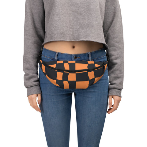 Orange Checkered Fanny Pack