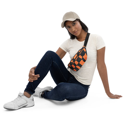 Orange Checkered Fanny Pack