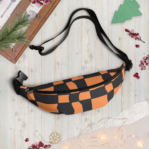 Orange Checkered Fanny Pack