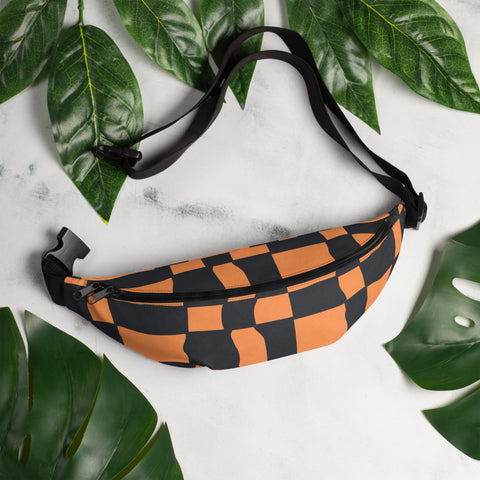 Orange Checkered Fanny Pack