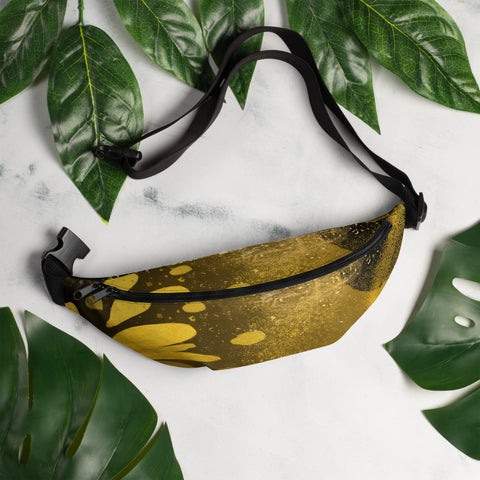 Gold Flower Fanny Pack
