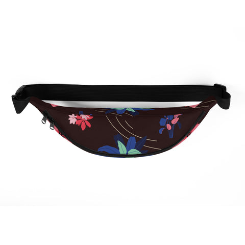 Burgundy Flower Fanny Pack